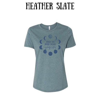 when the moon speaks - women's relaxed fit tee - neutrals