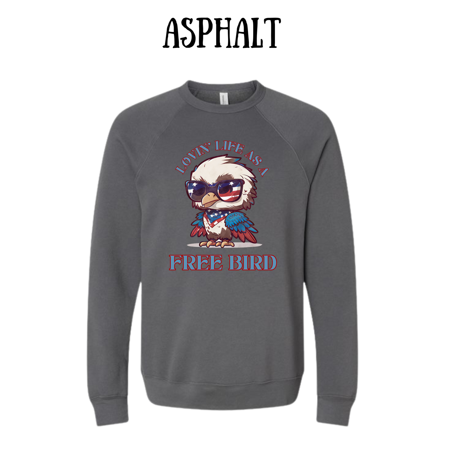 PP - Lovin' Life As A Free Bird - Sponge Fleece Raglan Sweatshirt - Greens, Neutrals