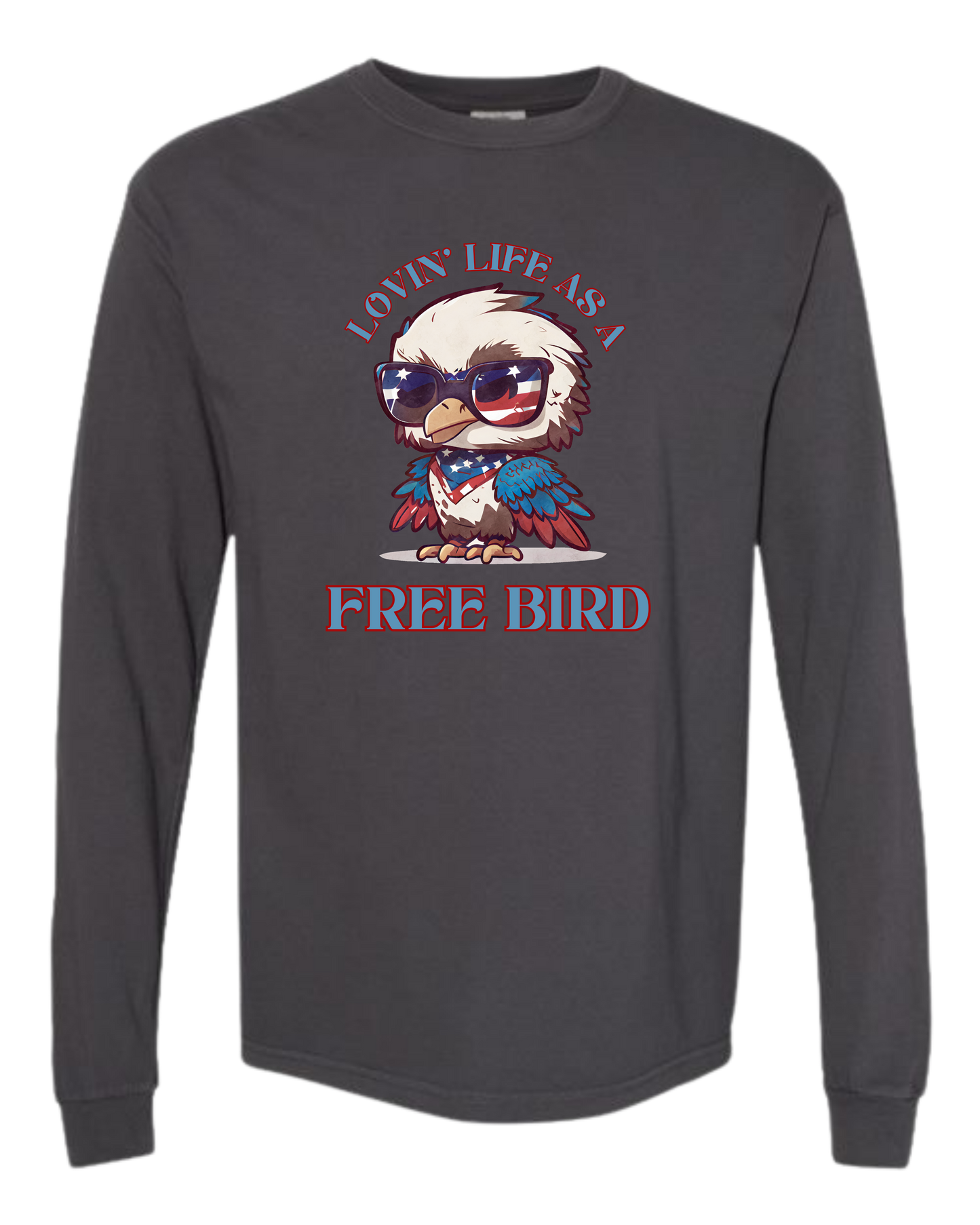 Lovin' Life as a Free Bird - Comfort Colors - Heavyweight Long Sleeve Tee - Neutral Colors