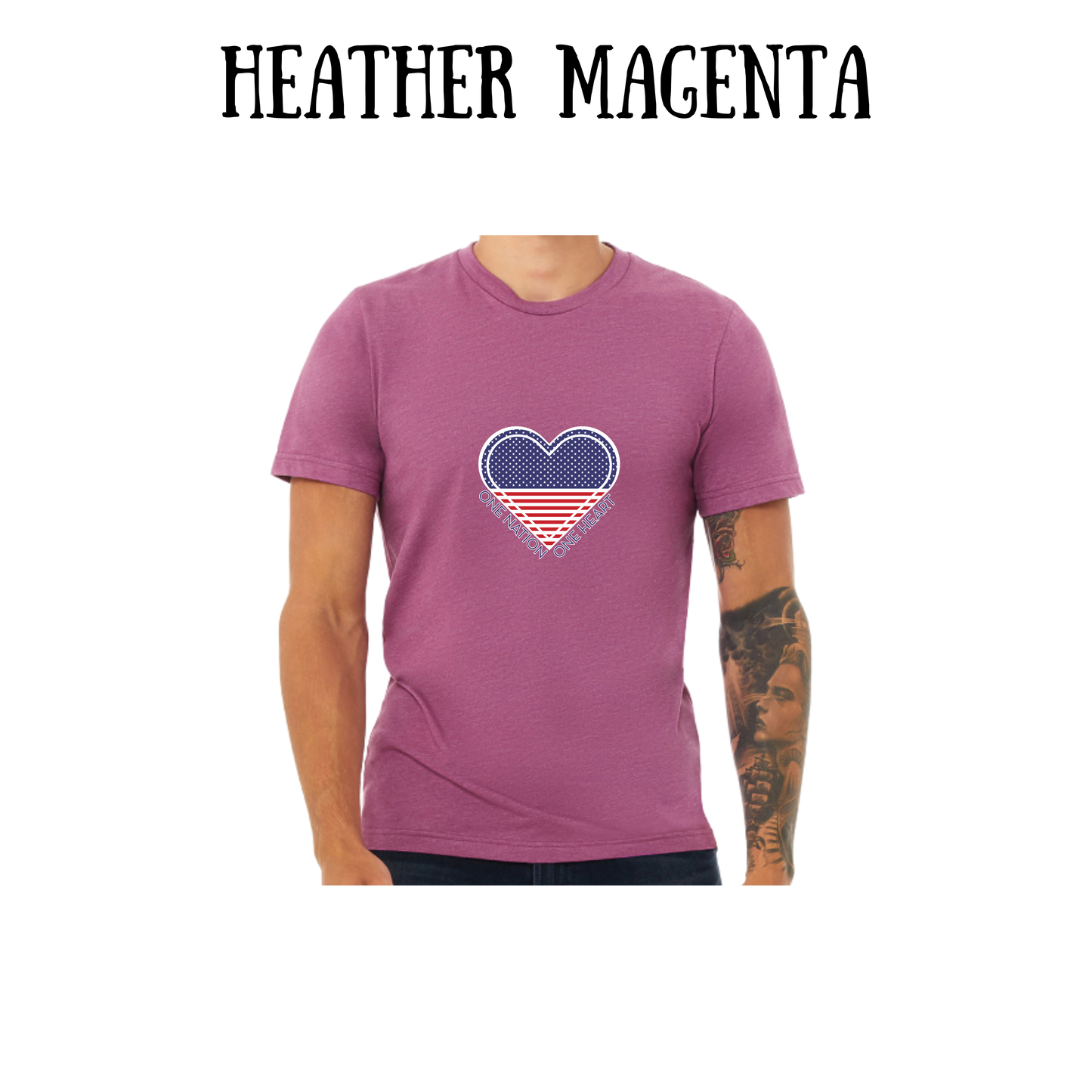 PP - One Nation One Heart - Unisex Tee - Pinks, Purples, Neutrals