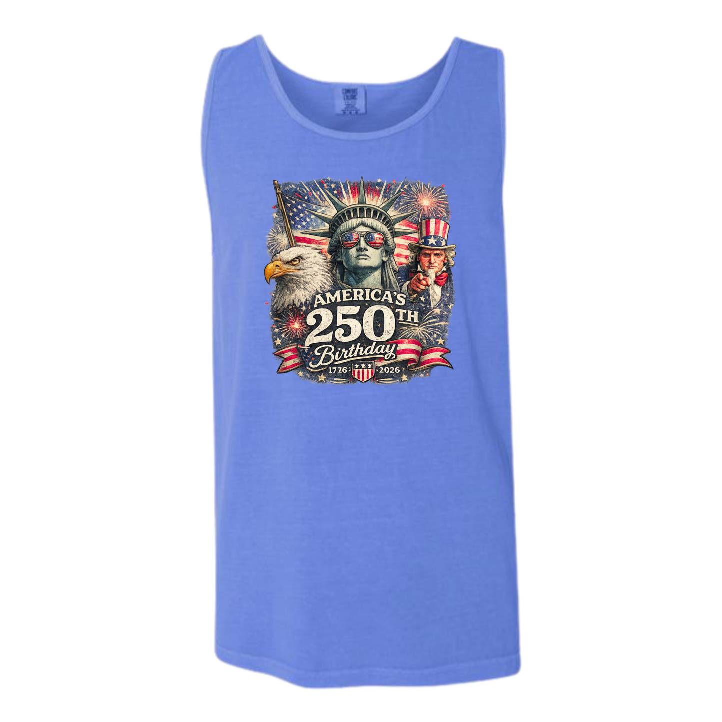 America's 250th Birthday - Comfort Colors - Unisex Tank - Neutral Colors & Blues