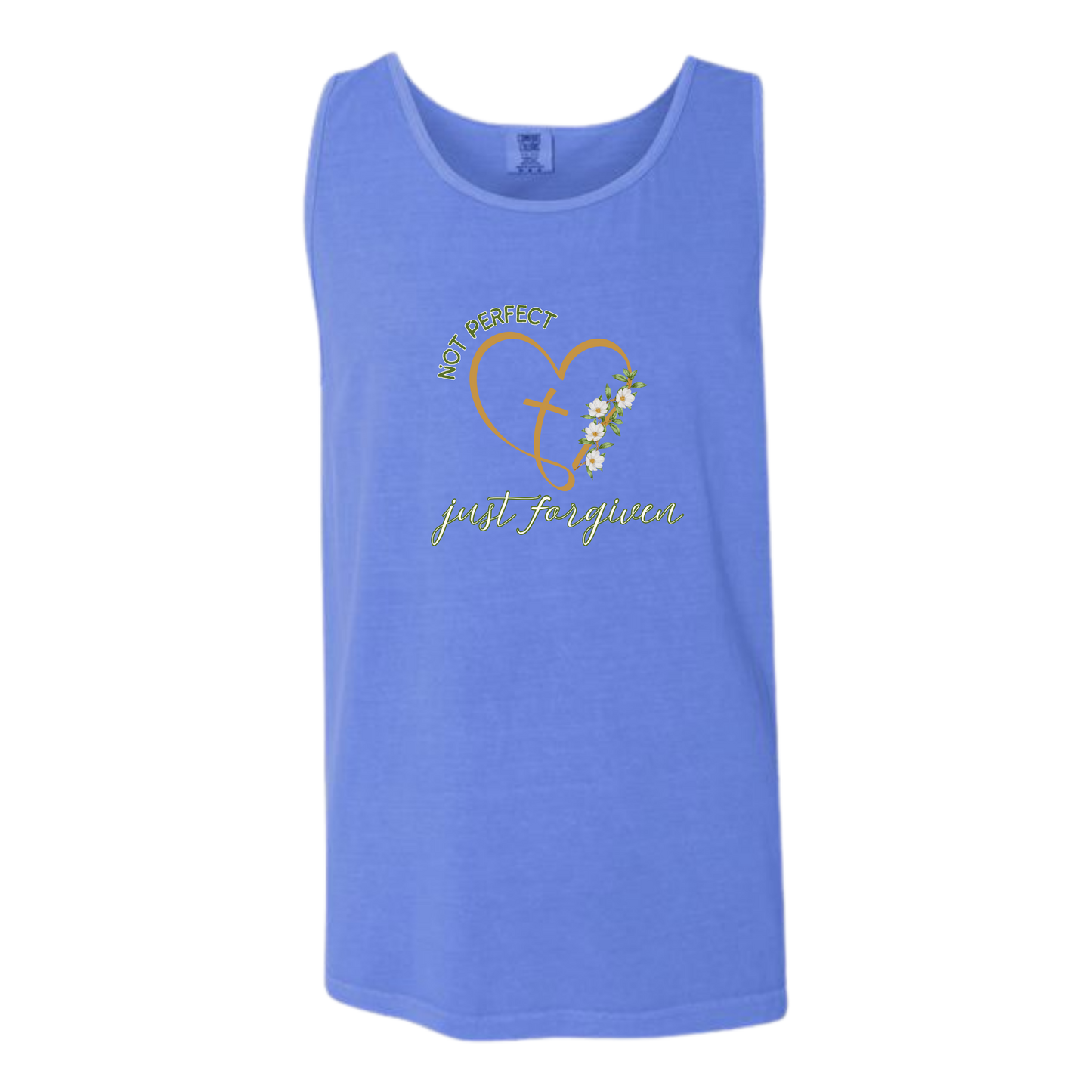 Not Perfect Just Forgiven - Comfort Colors - Unisex Tank - Neutral Colors & Blues