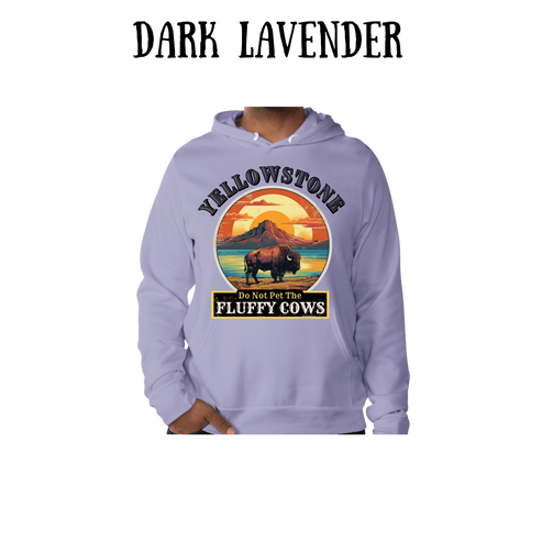 CP - Yellowstone: Fluffy Cows - Sponge Fleece Hoodie - Blues, Purples