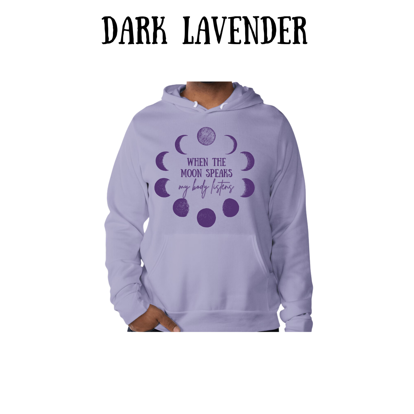 when the moon speaks - sponge fleece hoodie - blues, purples