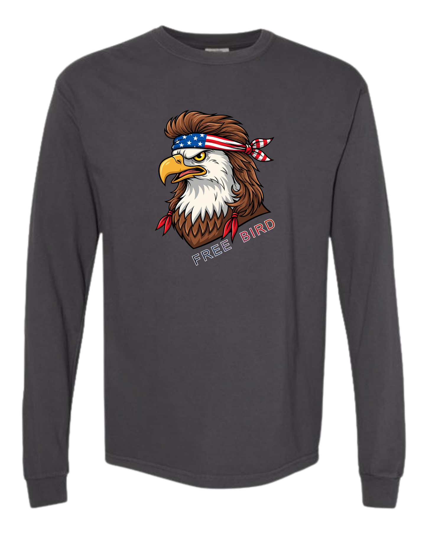Rockin Free Bird - Comfort Colors - Heavyweight Long Sleeve Tee - Neutral Colors