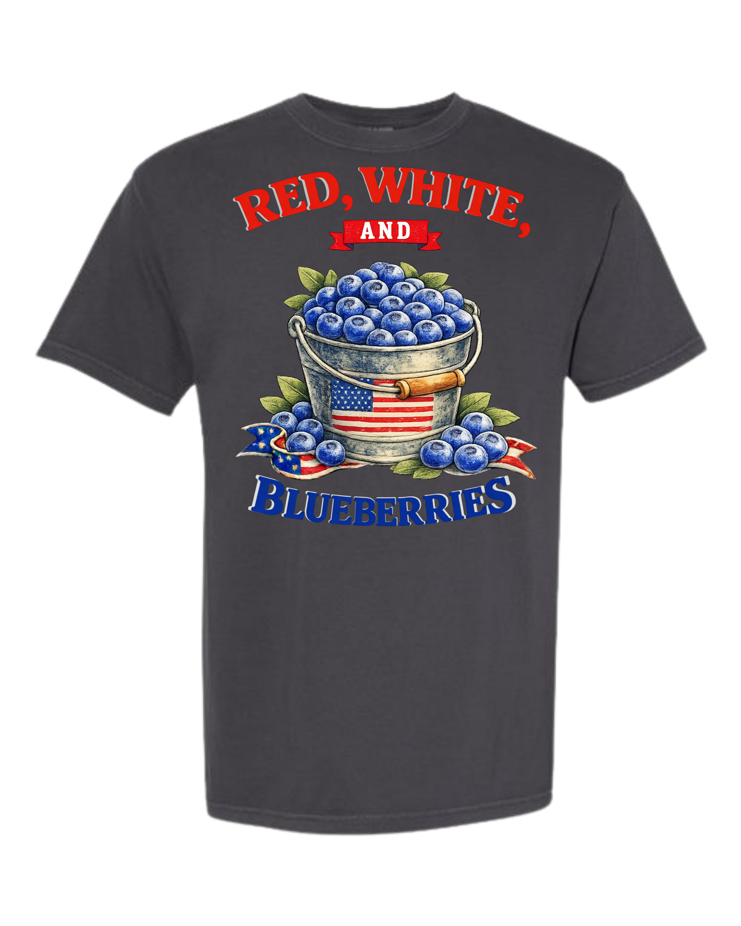 Red, White, And Blueberries - Comfort Colors - Heavyweight Unisex Tee - Neutral Colors