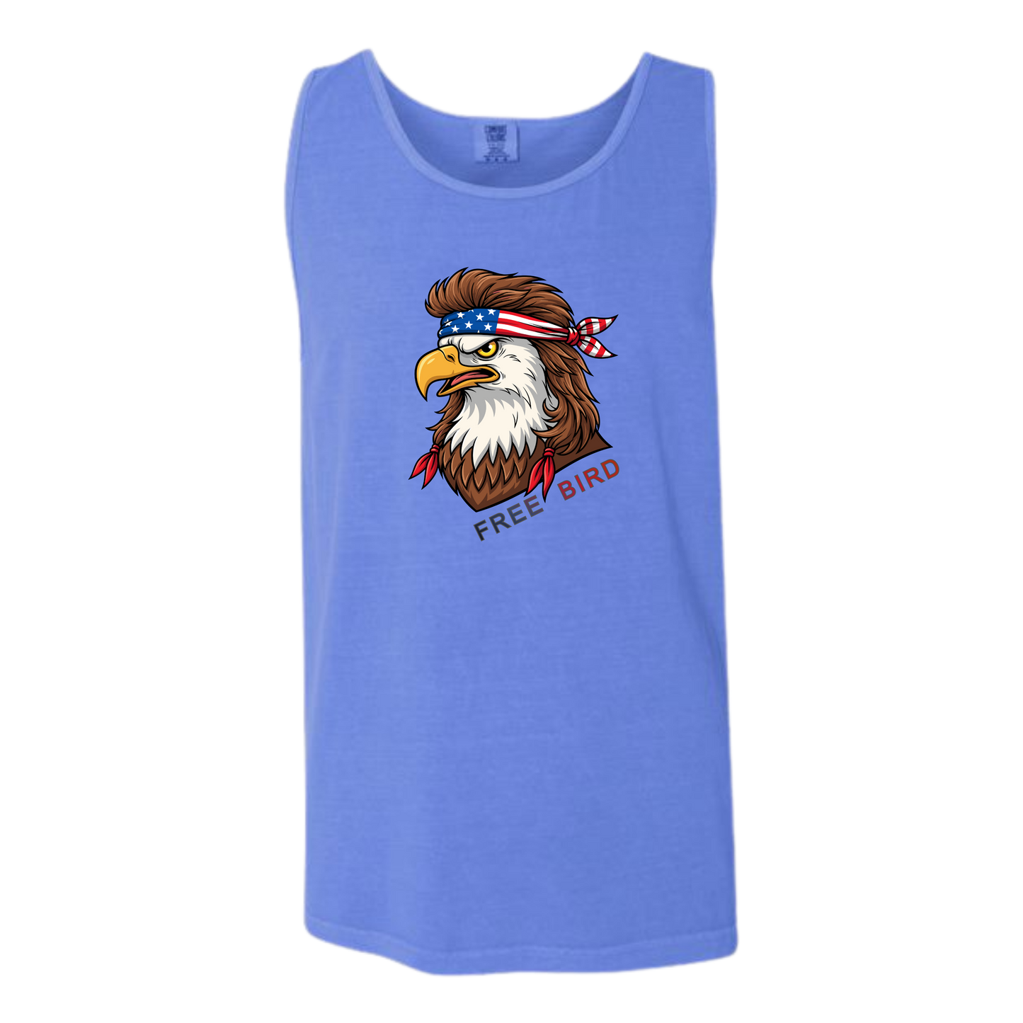 Rockin Free Bird - Comfort Colors - Unisex Tank - Neutral Colors & Blues