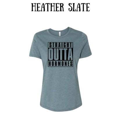 straight outta hormones - women's relaxed fit tee - neutrals