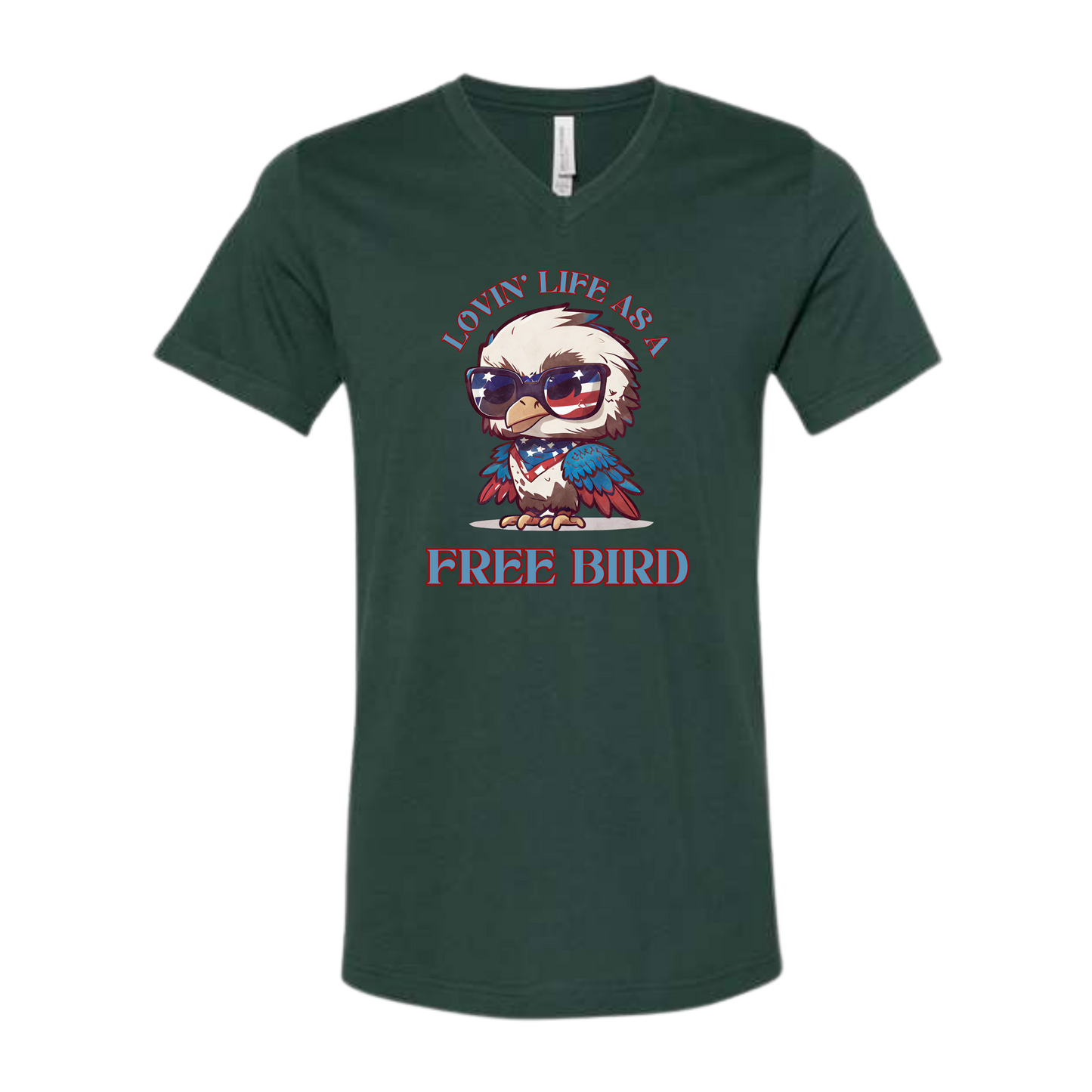 Lovin' Life as a Free Bird - Bella+Canvas - Unisex V-Neck - Assorted Colors