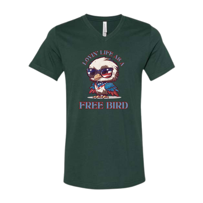 Lovin' Life as a Free Bird - Bella+Canvas - Unisex V-Neck - Assorted Colors