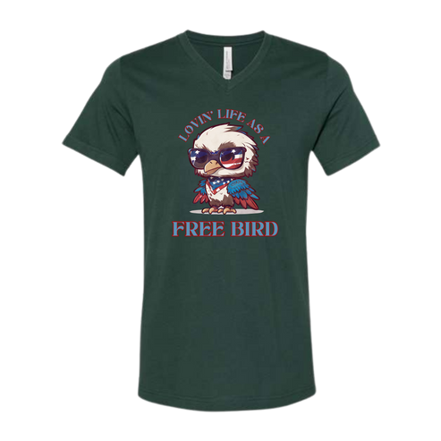 Lovin' Life as a Free Bird - Bella+Canvas - Unisex V-Neck - Assorted Colors