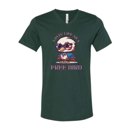 Lovin' Life as a Free Bird - Bella+Canvas - Unisex V-Neck - Assorted Colors