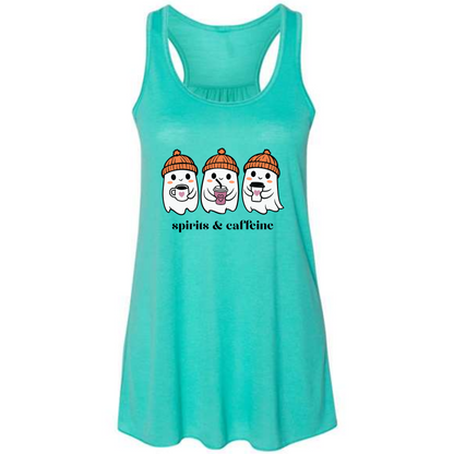 HP - Spirits & Caffeine - Women's Flowy Racerback Tank
