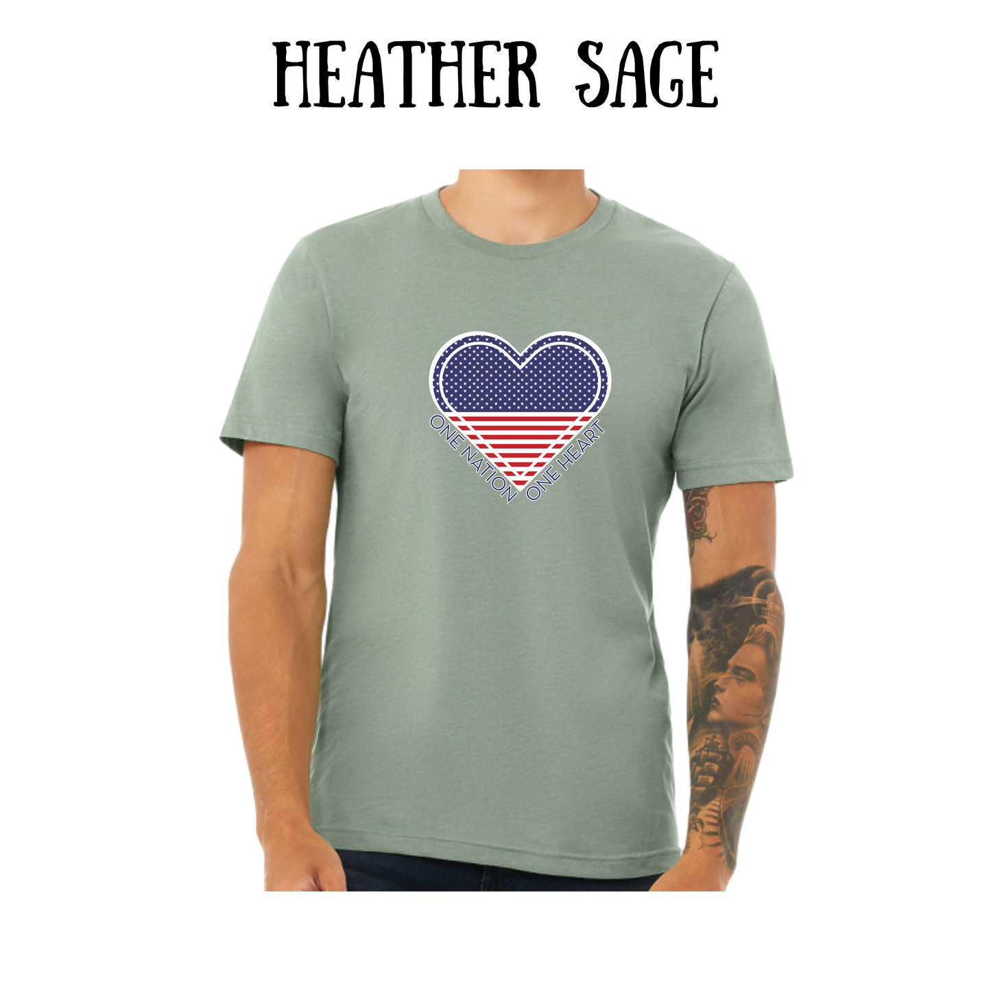 PP - One Nation One Heart - Unisex Tee - Greens