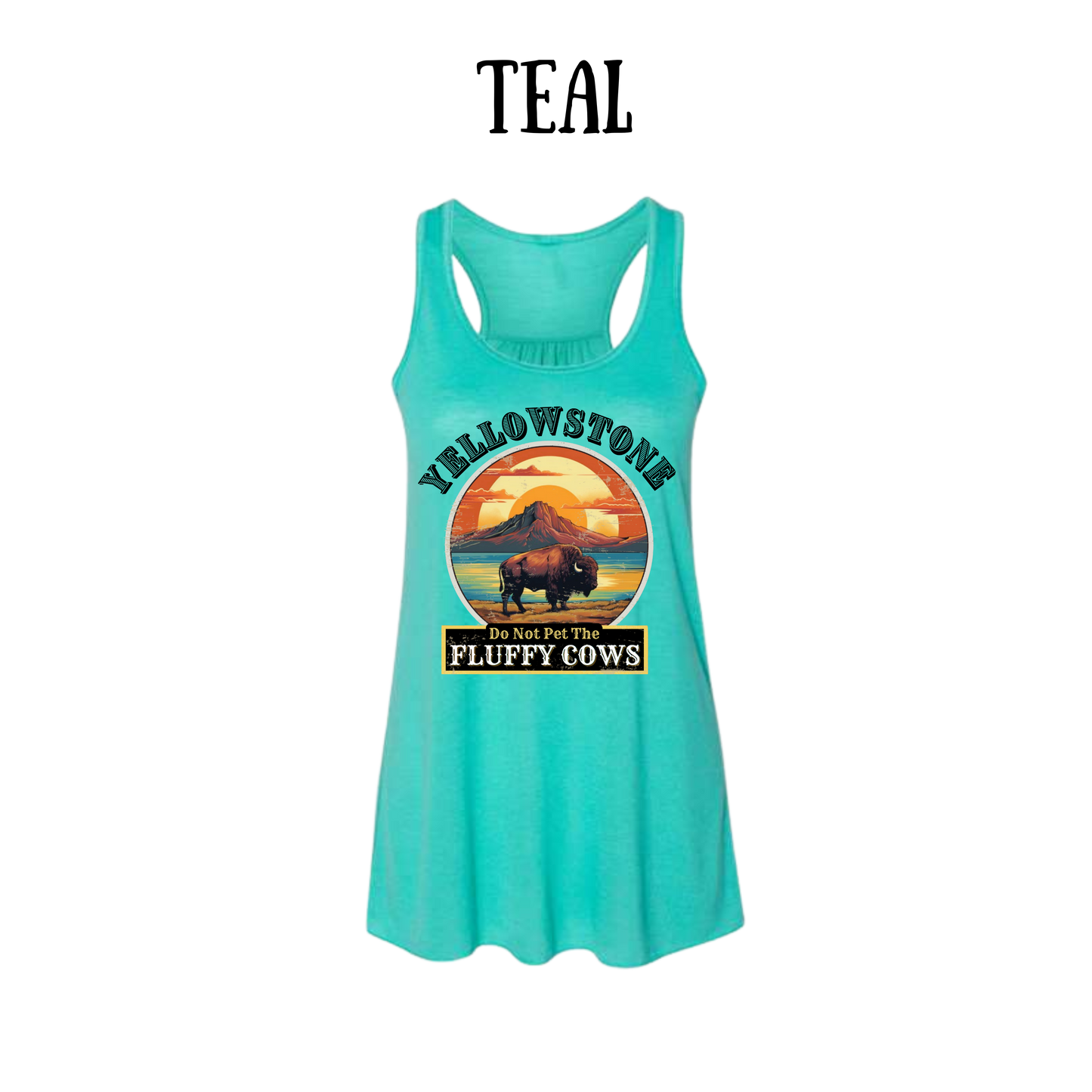 CP - Yellowstone: Fluffy Cows - Women's flowy racerback Tank