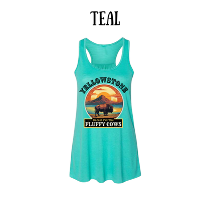 CP - Yellowstone: Fluffy Cows - Women's flowy racerback Tank