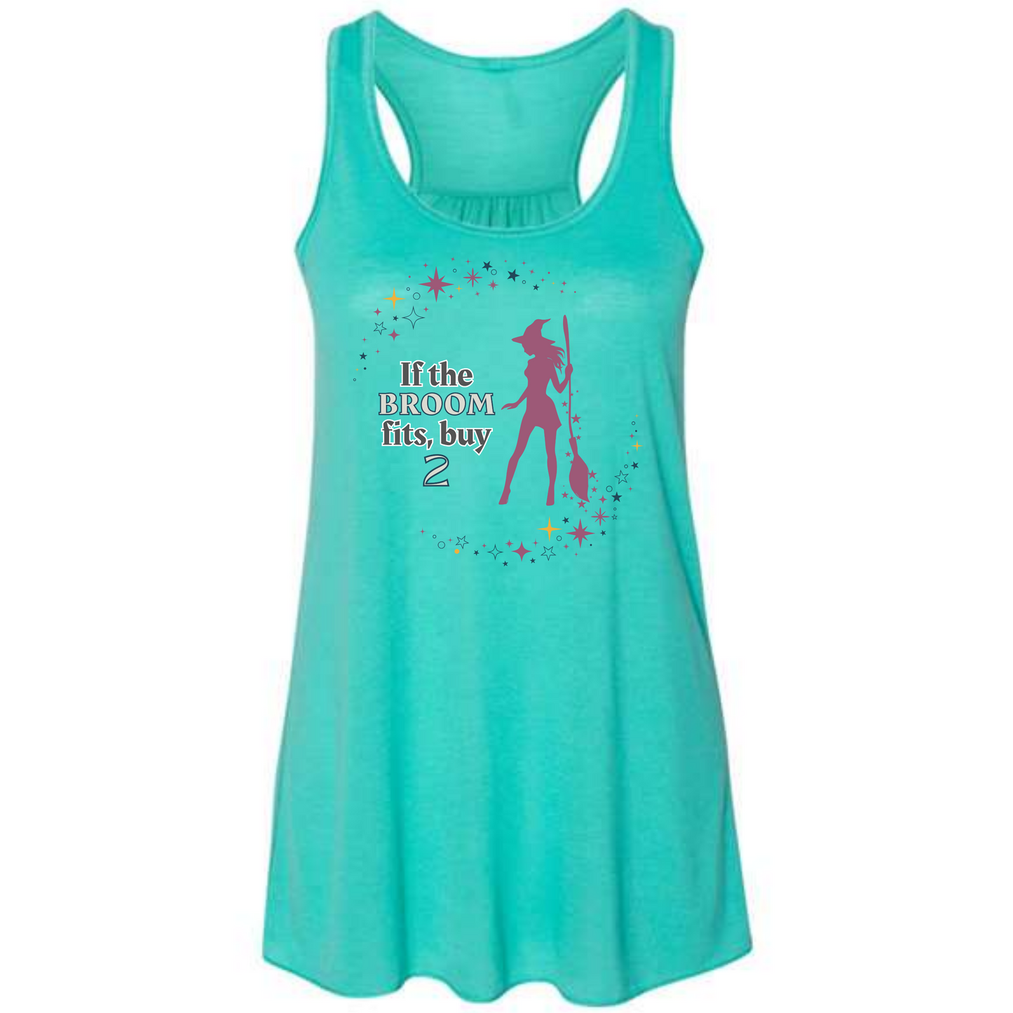 HP - If The Broom Fits - Women's Flowy Racerback Tank