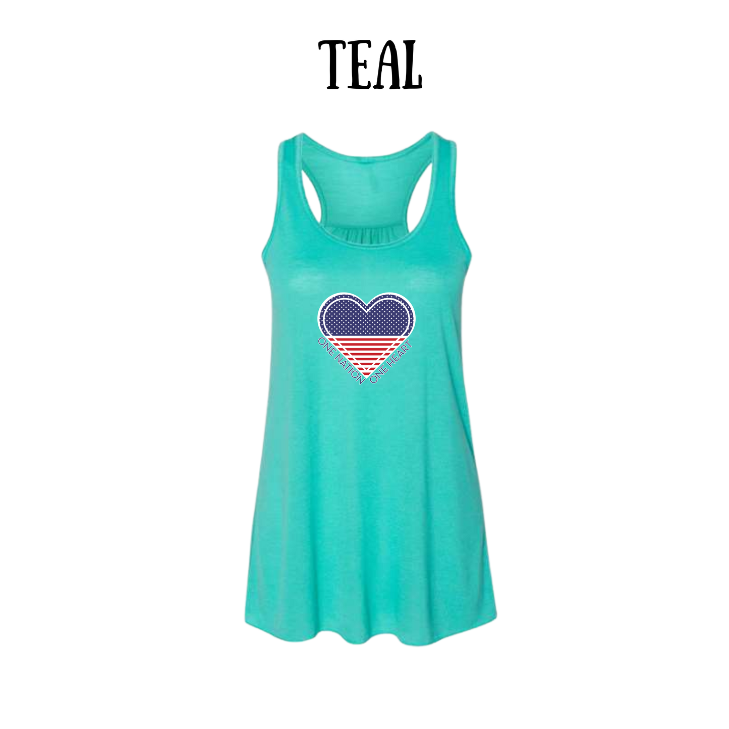 PP - One Nation One Heart - Women's Flowy Racerback Tank