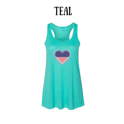 PP - One Nation One Heart - Women's Flowy Racerback Tank