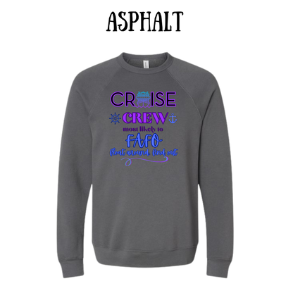 VP - Cruise Crew FAFO - Sponge Fleece Raglan Sweatshirt - Greens, Neutrals