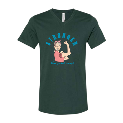 Stronger Than Period Cramps - Bella+Canvas - Unisex V-Neck - Assorted Colors