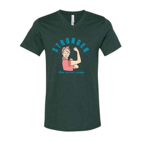 Stronger Than Period Cramps - Bella+Canvas - Unisex V-Neck - Assorted Colors
