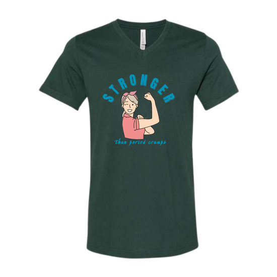 Stronger Than Period Cramps - Bella+Canvas - Unisex V-Neck - Assorted Colors