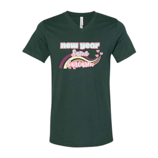 New Year Same Sarcasm - Bella+Canvas - Unisex V-Neck - Assorted Colors