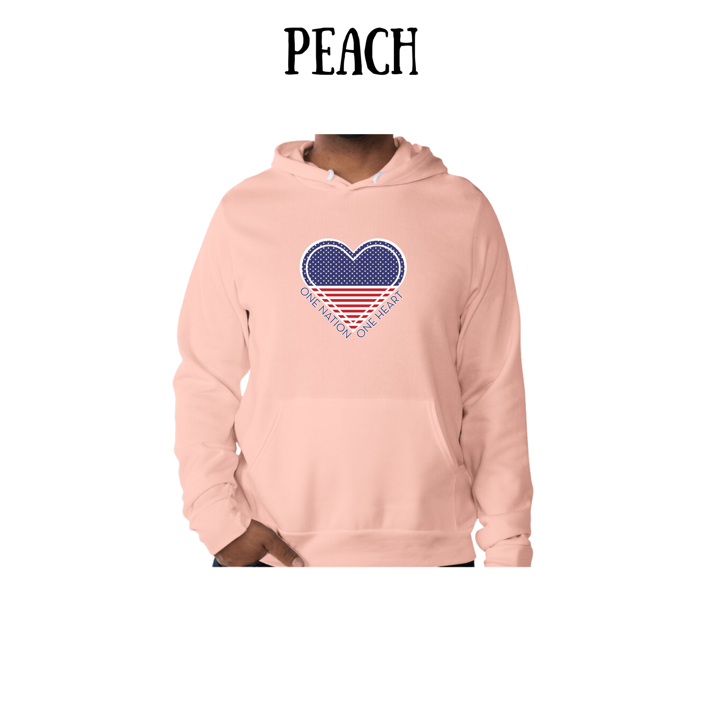 PP - One Nation One Heart - Sponge Fleece Hoodie - Assorted Colors