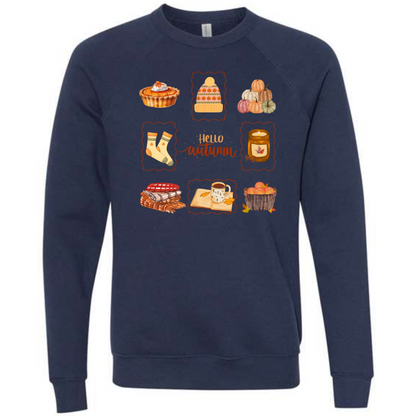 HP - Hello Autumn - Sponge Fleece Raglan Sweatshirt - Blues, Purples