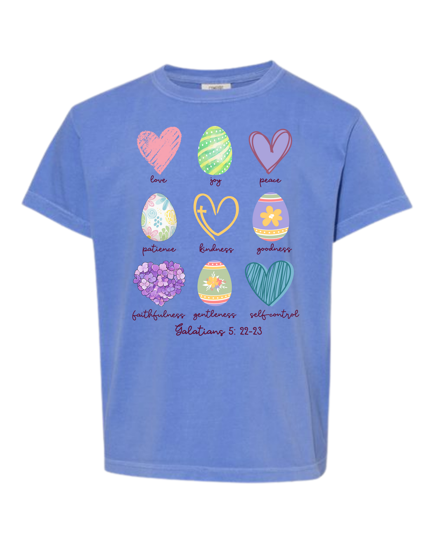 Galatians 5 - Easter - Comfort Colors - Heavyweight Youth Tee - Neutral Colors & Blues