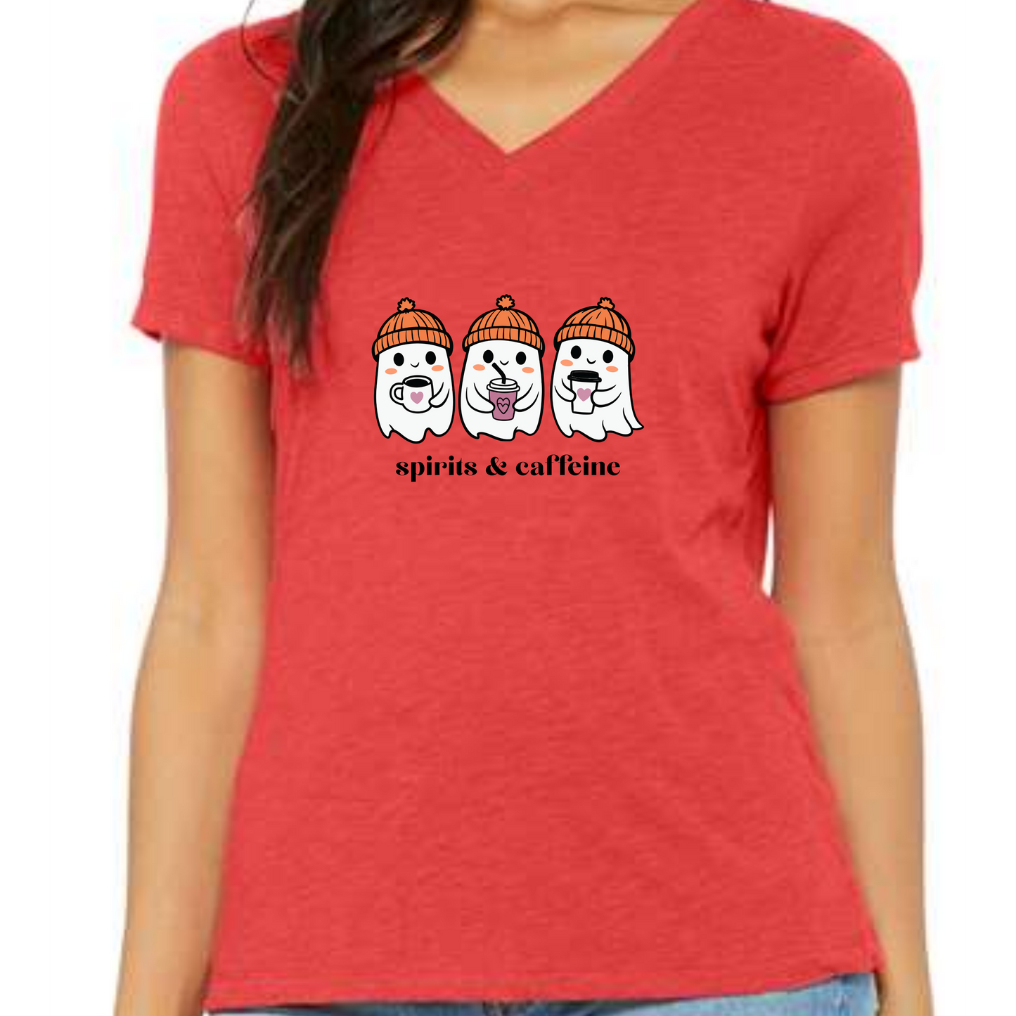 Spirits & Caffeine - Women's V-Neck - Assorted Colors