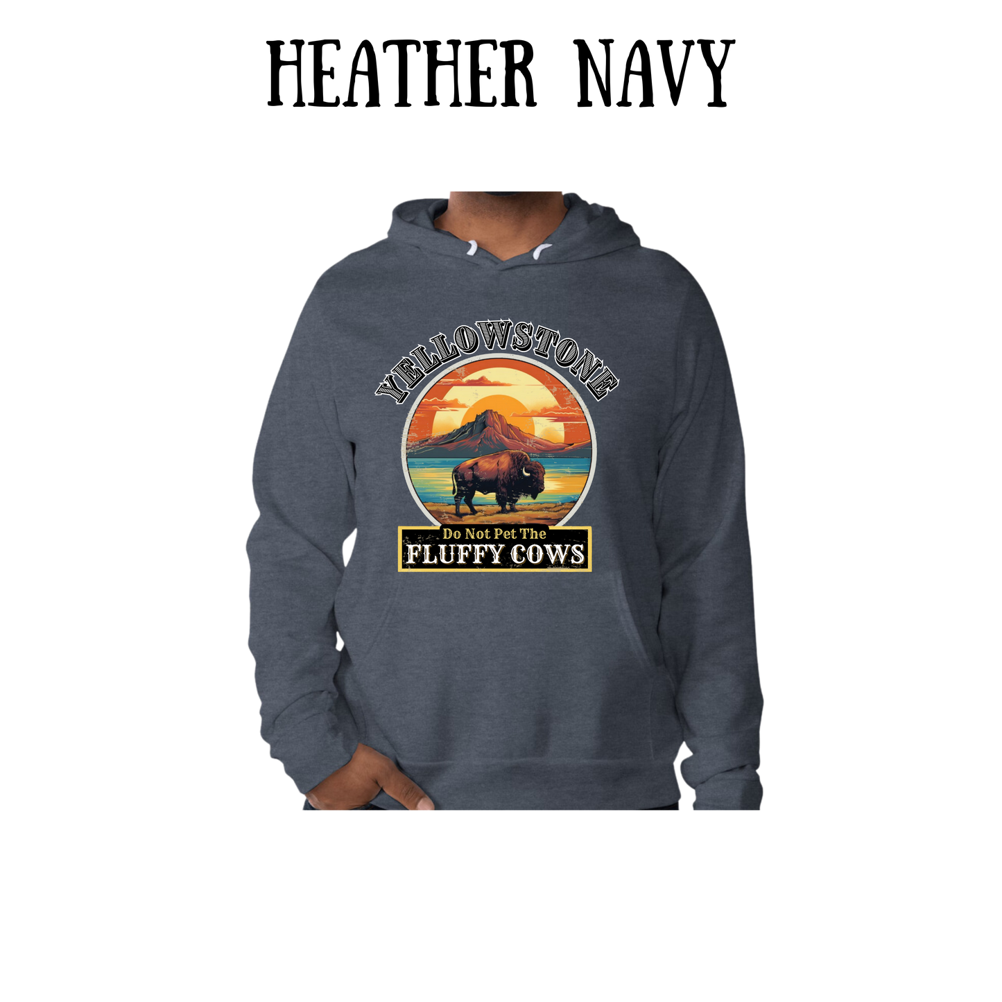 CP - Yellowstone: Fluffy Cows - Sponge Fleece Hoodie - Blues, Purples