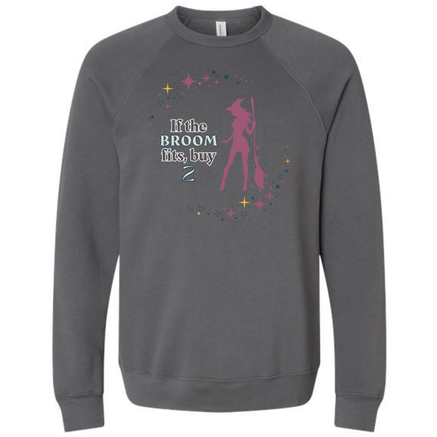 If The Broom Fits - Sponge Fleece Raglan Sweatshirt - Greens, Neutrals