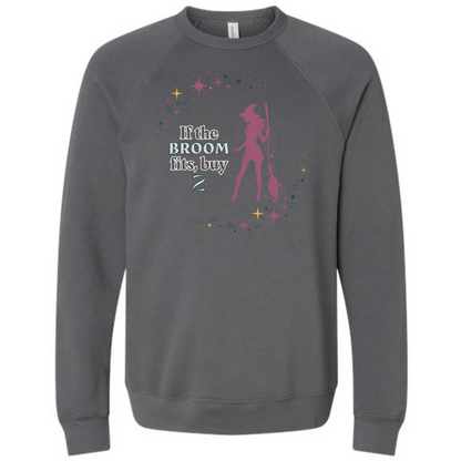 HP - If The Broom Fits - Sponge Fleece Raglan Sweatshirt - Greens, Neutrals