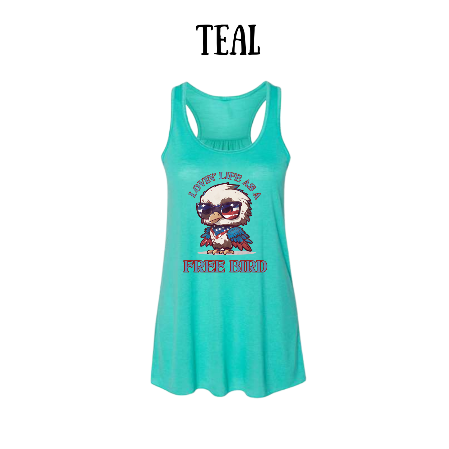 PP - Lovin' Life As A Free Bird - Women's Flowy Racerback Tank