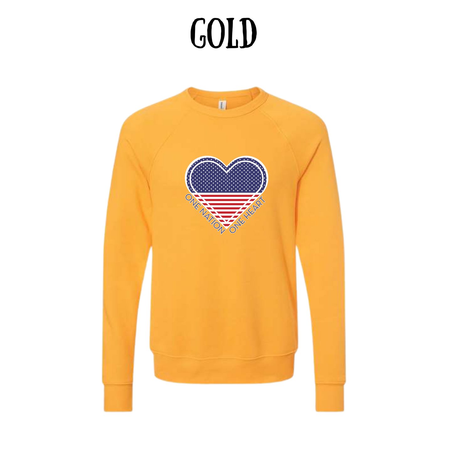 PP - One Nation One Heart - Sponge Fleece Raglan Sweatshirt - Assorted Colors