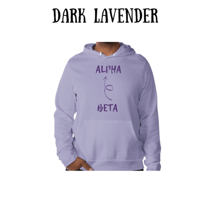 beta to alpha - sponge fleece hoodie - blues, purples