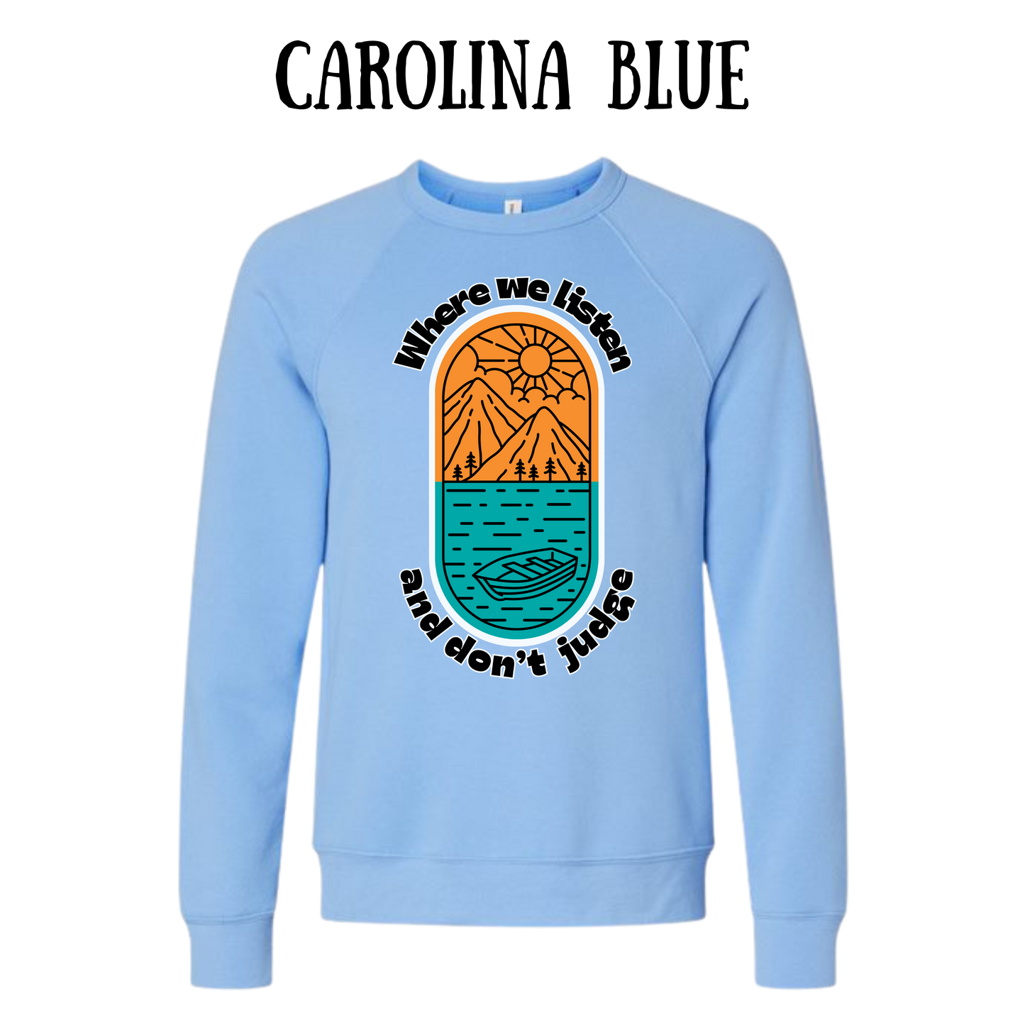 CP - Where We Listen and Don't Judge - Sponge Fleece Raglan Sweatshirt - Blues, Purples