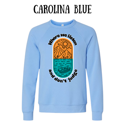 CP - Where We Listen and Don't Judge - Sponge Fleece Raglan Sweatshirt - Blues, Purples