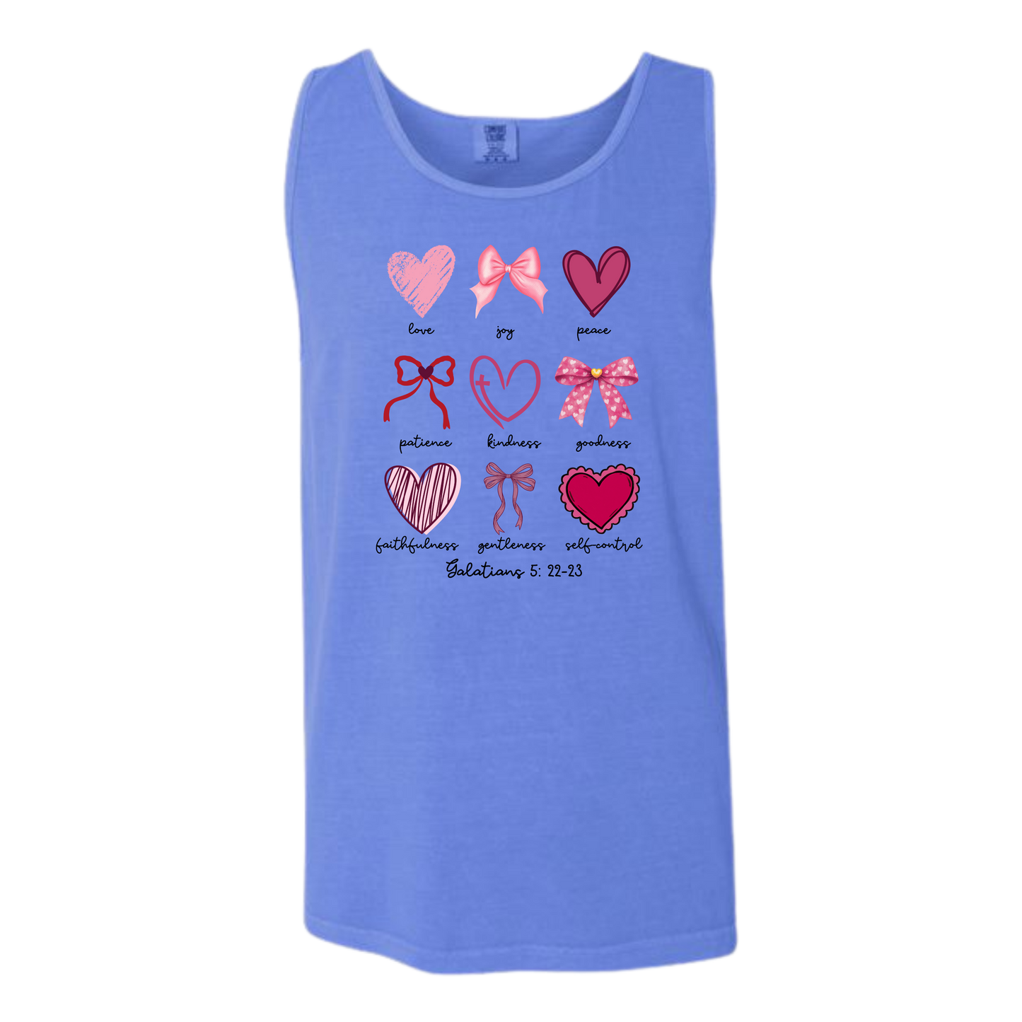 Galatians 5 - Valentines - Comfort Colors - Unisex Tank - Neutral Colors & Blues