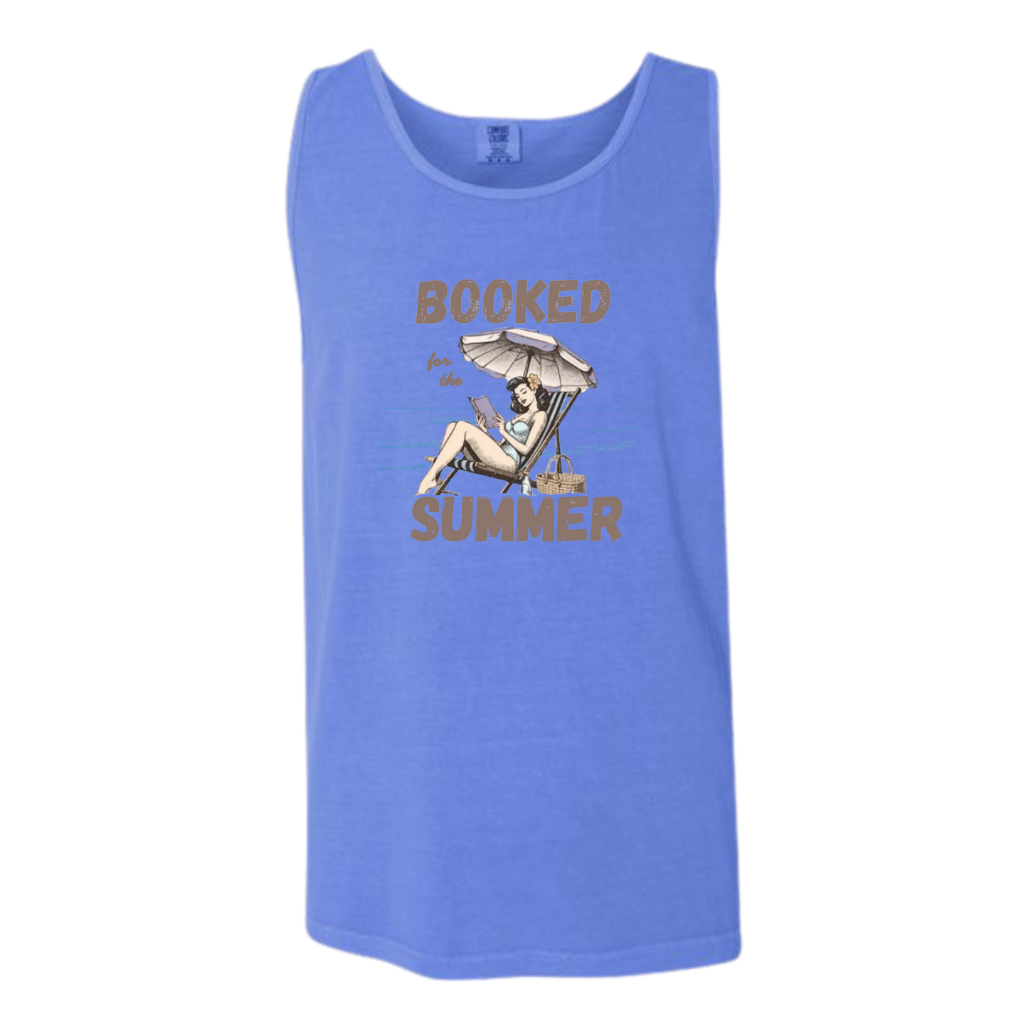 Booked for the Summer - Comfort Colors - Unisex Tank - Neutral Colors & Blues