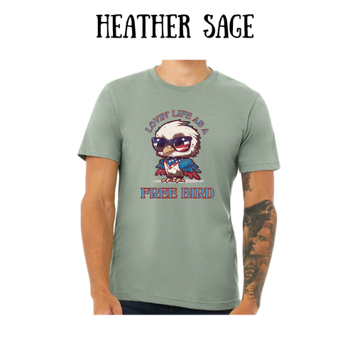 PP - Lovin' Life As A Free Bird - Unisex Tee - Greens