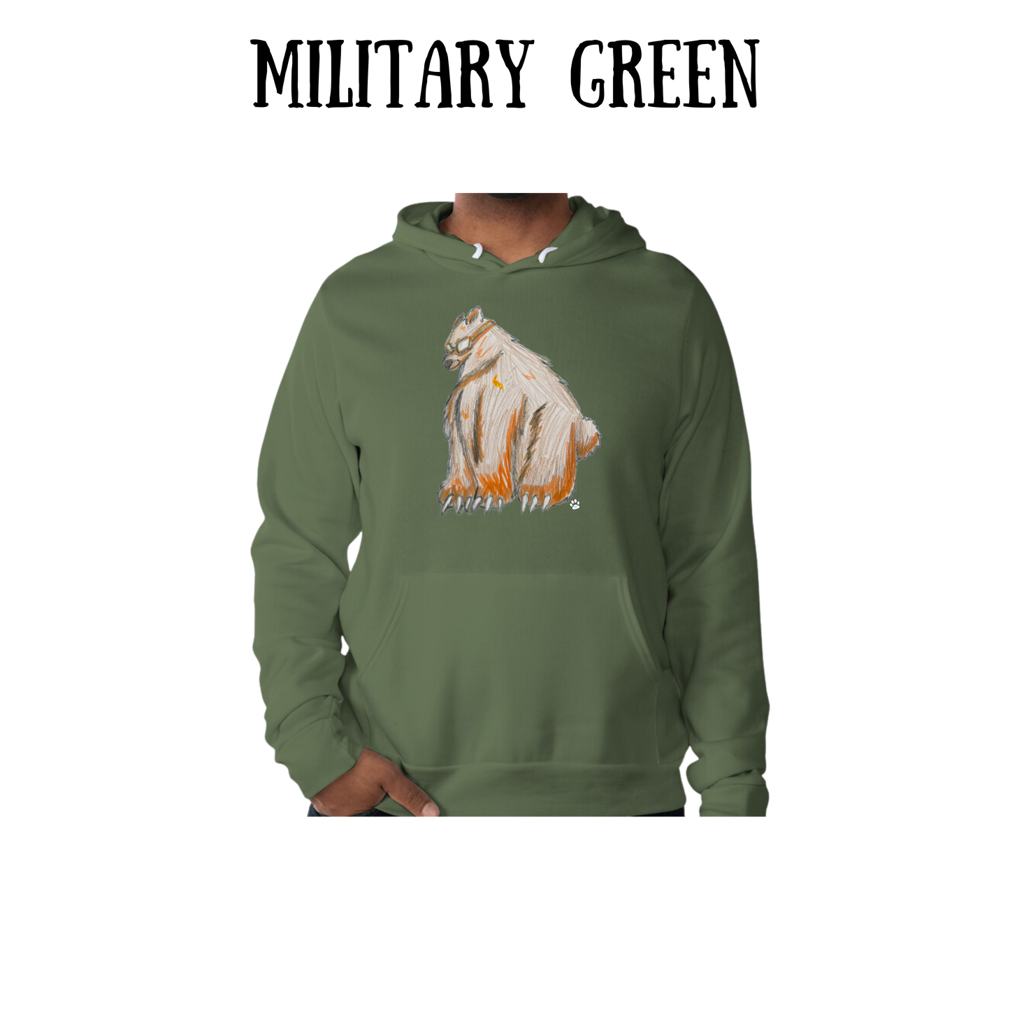 AC - Muscle Bear - Sponge Fleece Hoodie - Greens, Neutrals
