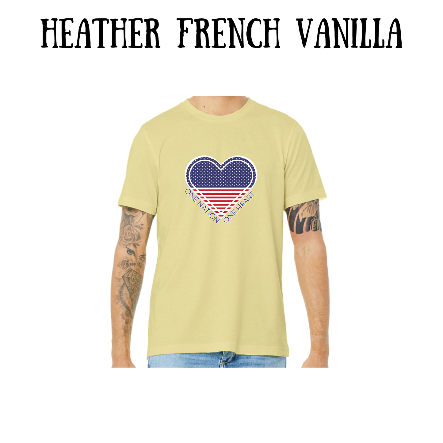 PP - One Nation One Heart - Unisex Tee - Yellows, Oranges, Reds