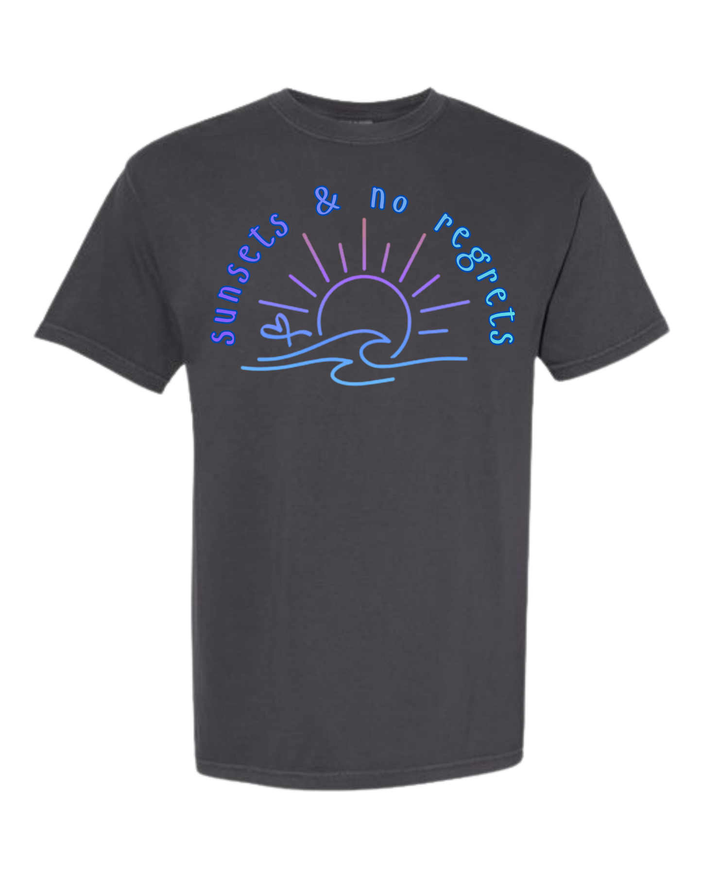 Sunsets & No Regrets - Comfort Colors - Heavyweight Unisex Tee - Neutral Colors