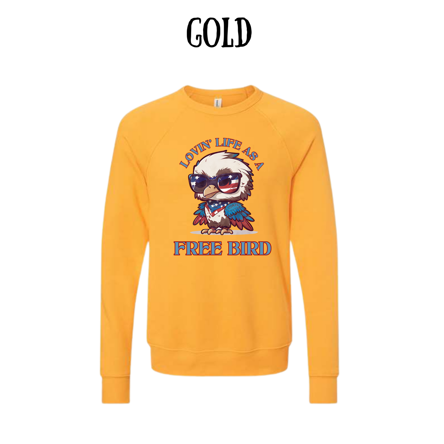 PP - Lovin' Life As A Free Bird - Sponge Fleece Raglan Sweatshirt - Assorted Colors