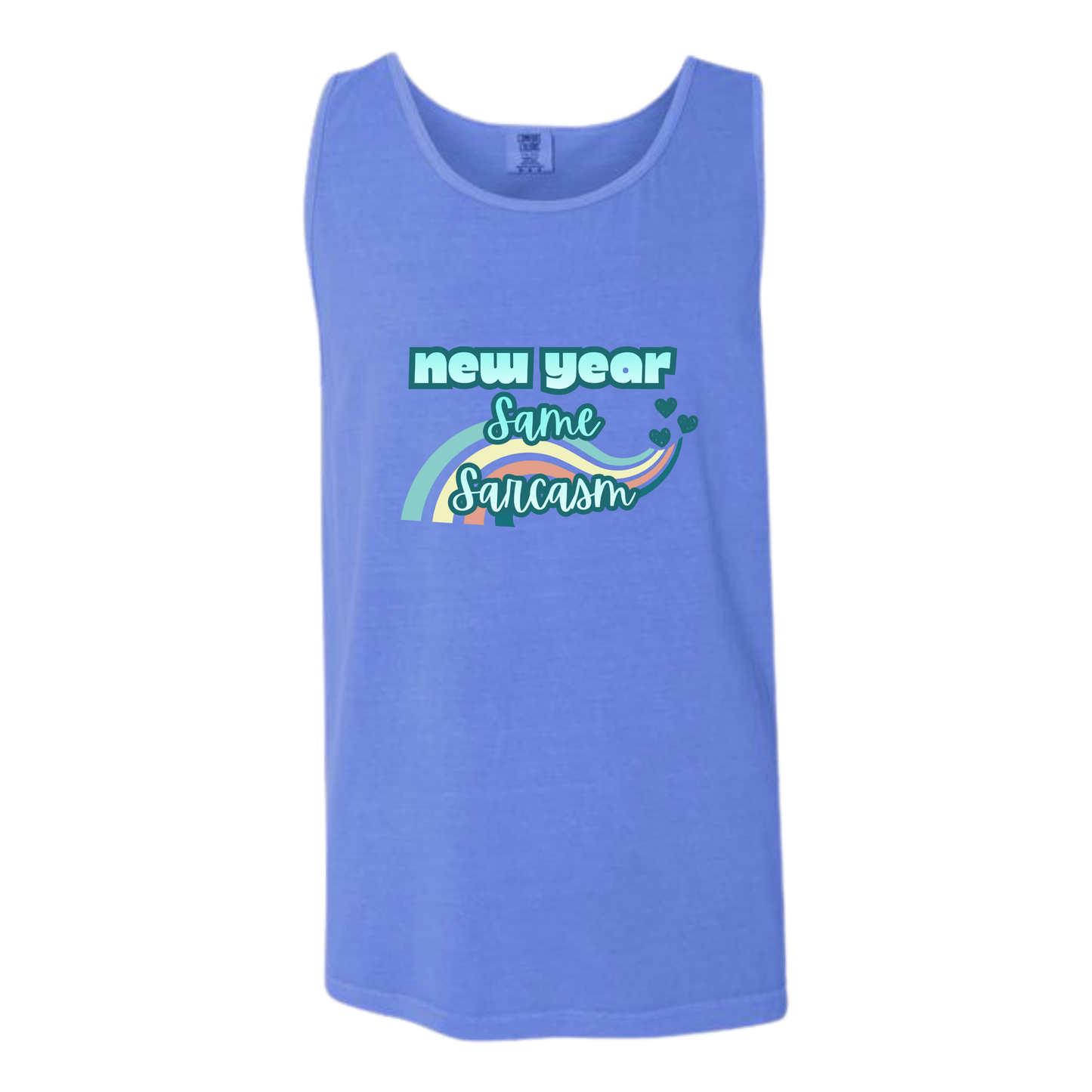 New Year Same Sarcasm - Comfort Colors - Unisex Tank - Neutral Colors & Blues