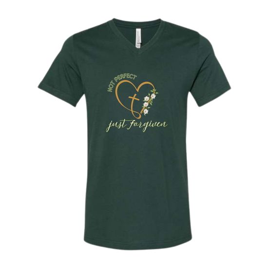 Not Perfect Just Forgiven - Bella+Canvas - Unisex V-Neck - Assorted Colors