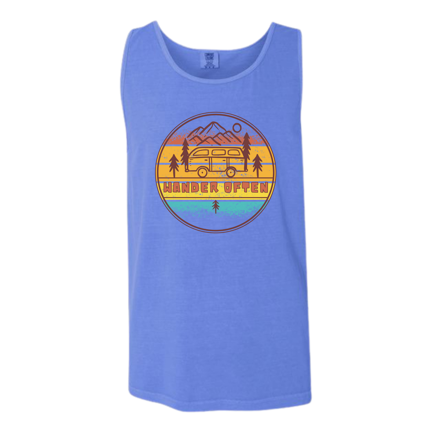 Wander Often - Comfort Colors - Unisex Tank - Neutral Colors & Blues